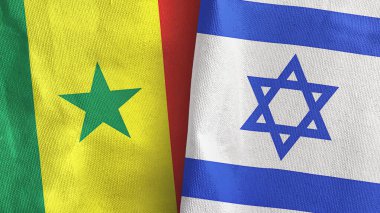 İsrail ve Senegal iki bayrak tekstil kumaşı 3D