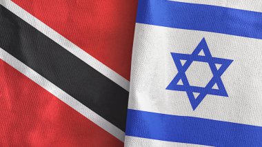 İsrail, Trinidad ve Tobago iki bayrak tekstil kumaşı 3D