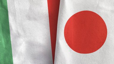 Japonya ve İtalya 'da tekstil kumaşı 3 boyutlu olarak iki bayrak dikildi