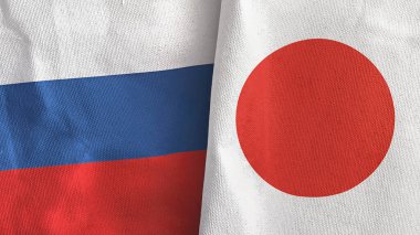 Japonya ve Rusya 'da tekstil kumaşı 3 boyutlu olarak iki bayrak dikildi