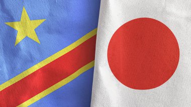 Japonya ve Kongo Demokratik Cumhuriyeti, üç boyutlu kumaştan oluşan iki bayrak dikti
