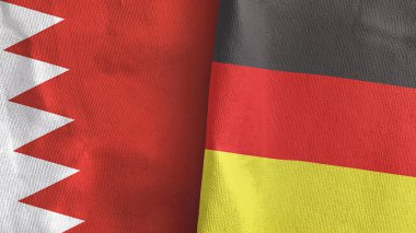Almanya ve Bahreyn iki bayraklı tekstil kumaşı 3D
