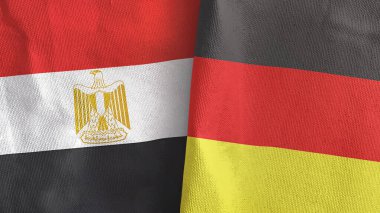 Almanya ve Mısır iki bayraklı tekstil kumaşı 3D
