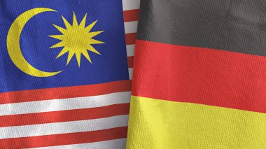 Almanya ve Malezya iki bayraklı tekstil kumaşı 3D