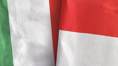 Endonezya ve İtalya 'da iki bayraklı kumaş 3D görüntüleme
