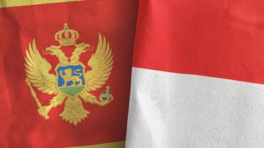 Endonezya ve Karadağ 'da tekstil kumaşı 3 boyutlu olarak iki bayraklı