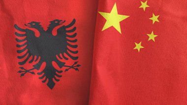 Çin ve Arnavutluk 'ta tekstil kumaşı 3 boyutlu olarak iki bayrak dikildi