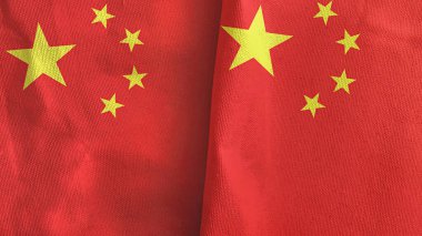 Çin iki bayraklı tekstil kumaşı 3D görüntüleme