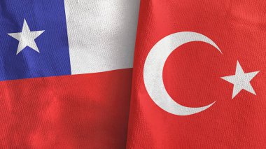 Türkiye ve Şili 'de üç boyutlu tekstil kumaşı iki bayrak dikildi