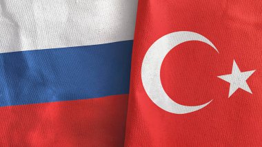 Türkiye ve Rusya 'da tekstil kumaşı 3 boyutlu olarak iki bayrak dikildi