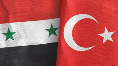 Türkiye ve Suriye 'de üç boyutlu tekstil kumaşına iki bayrak kondu