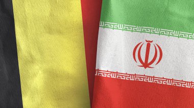 İran ve Belçika 'da iki bayraklı tekstil kumaşı 3D