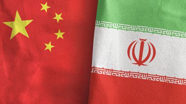 İran ve Çin tekstil kumaşında üç boyutlu iki bayrak oluşturdu