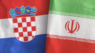 İran ve Hırvatistan 'da tekstil kumaşı 3 boyutlu olarak iki bayrak dikildi