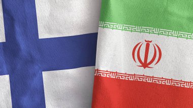 İran ve Finlandiya 'da tekstil kumaşı 3 boyutlu olarak iki bayrak dikildi