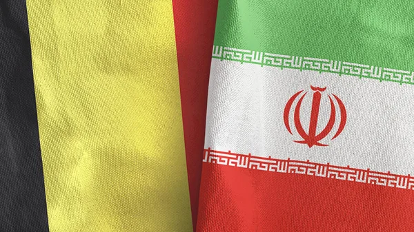 İran ve Belçika 'da iki bayraklı tekstil kumaşı 3D