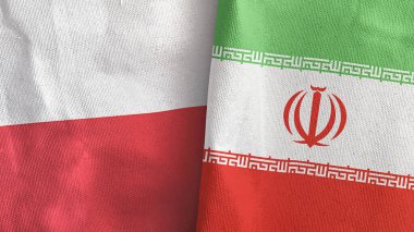 İran ve Polonya 'da tekstil kumaşı 3 boyutlu olarak iki bayrak dikildi