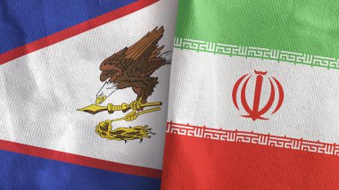İran ve Amerikan Samoası 3 boyutlu tekstil kumaşına iki bayrak çekti