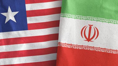 İran ve Liberya tekstil kumaşının üç boyutlu olarak iki bayraklandırılması