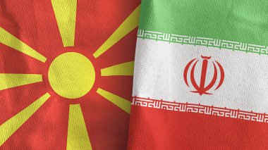 İran ve Kuzey Makedonya 'da tekstil kumaşı 3 boyutlu olarak iki bayrak dikildi