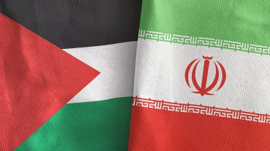 İran ve Filistin 'de iki bayraklı tekstil kumaşı 3D