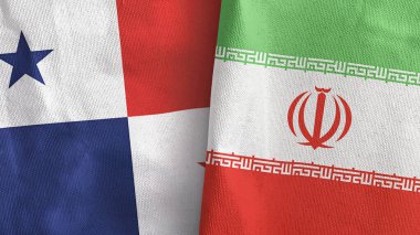 İran ve Panama 'da iki bayraklı kumaş 3D tasarımı