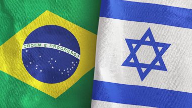 İsrail ve Brezilya 'da iki bayraklı kumaş 3D görüntüleme