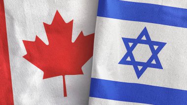 İsrail ve Kanada 'da iki bayraklı kumaş 3D görüntüleme