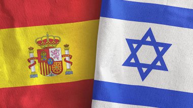 İsrail ve İspanya 'da iki bayraklı kumaş 3D tasarımı