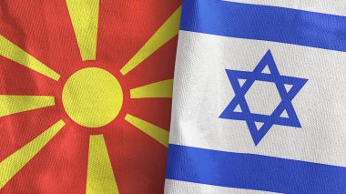 İsrail ve Kuzey Makedonya 'da tekstil kumaşı 3 boyutlu olarak iki bayrak dikildi