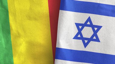 İsrail ve Mali iki bayraklı tekstil kumaşı 3D