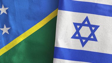 İsrail ve Solomon Adaları iki bayraklı kumaş.