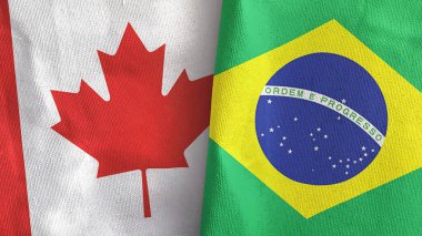 Brezilya ve Kanada 'da iki bayraklı kumaş 3D görüntüleme