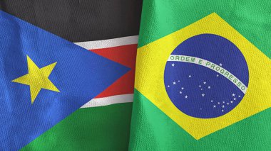 Brezilya ve Güney Sudan 'da iki bayraklı tekstil kumaşı 3D