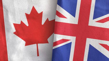 Birleşik Krallık ve Kanada 'da iki bayraklı kumaş 3D görüntüleme