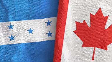 Kanada ve Honduras iki bayraklı tekstil kumaşı 3D