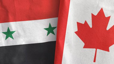Kanada ve Suriye 'de iki bayraklı tekstil kumaşı 3D