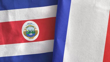 Fransa ve Kosta Rika 'da iki bayraklı tekstil kumaşı 3D