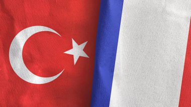 Fransa ve Türkiye 'de üç boyutlu tekstil kumaşına iki bayrak dikildi