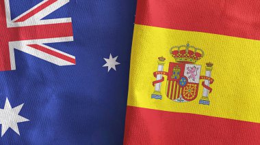 İspanya ve Avustralya 'da iki bayraklı kumaş 3D görüntüleme
