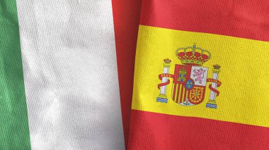 İspanya ve İtalya 'da tekstil kumaşı 3 boyutlu olarak iki bayrak dikildi