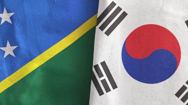 Güney Kore ve Solomon Adaları. İki bayraklı kumaş.