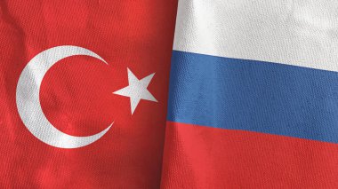 Rusya ve Türkiye 'de tekstil kumaşı 3 boyutlu olarak iki bayrak dikildi