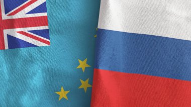 Rusya ve Tuvalu 'da iki bayraklı tekstil kumaşı 3D