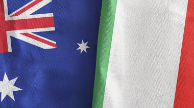 İtalya ve Avustralya 'da tekstil kumaşı 3 boyutlu olarak iki bayraklı