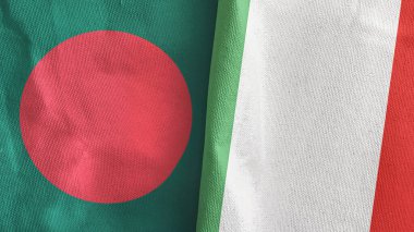 İtalya ve Bangladeş iki bayraklı tekstil kumaşı 3D