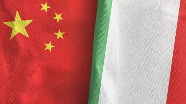 İtalya ve Çin 'de tekstil kumaşı 3 boyutlu olarak iki bayrak dikildi