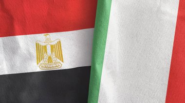 İtalya ve Mısır 'da iki bayraklı tekstil kumaşı 3D