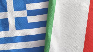 İtalya ve Yunanistan 'da tekstil kumaşı 3 boyutlu olarak iki bayrak dikildi
