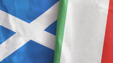 İtalya ve İskoçya 'da iki bayraklı kumaş 3D
